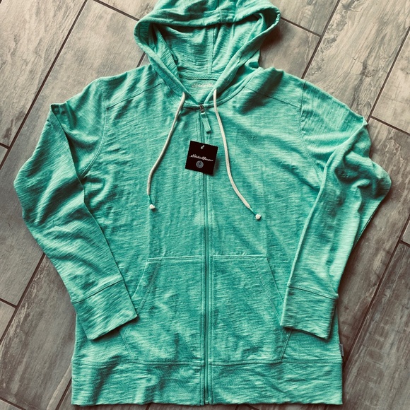 Eddie Bauer Legend Wash Slub Full-Zip Hoodie ~Medium~ Mint Green ~ New With Tags - Picture 1 of 3